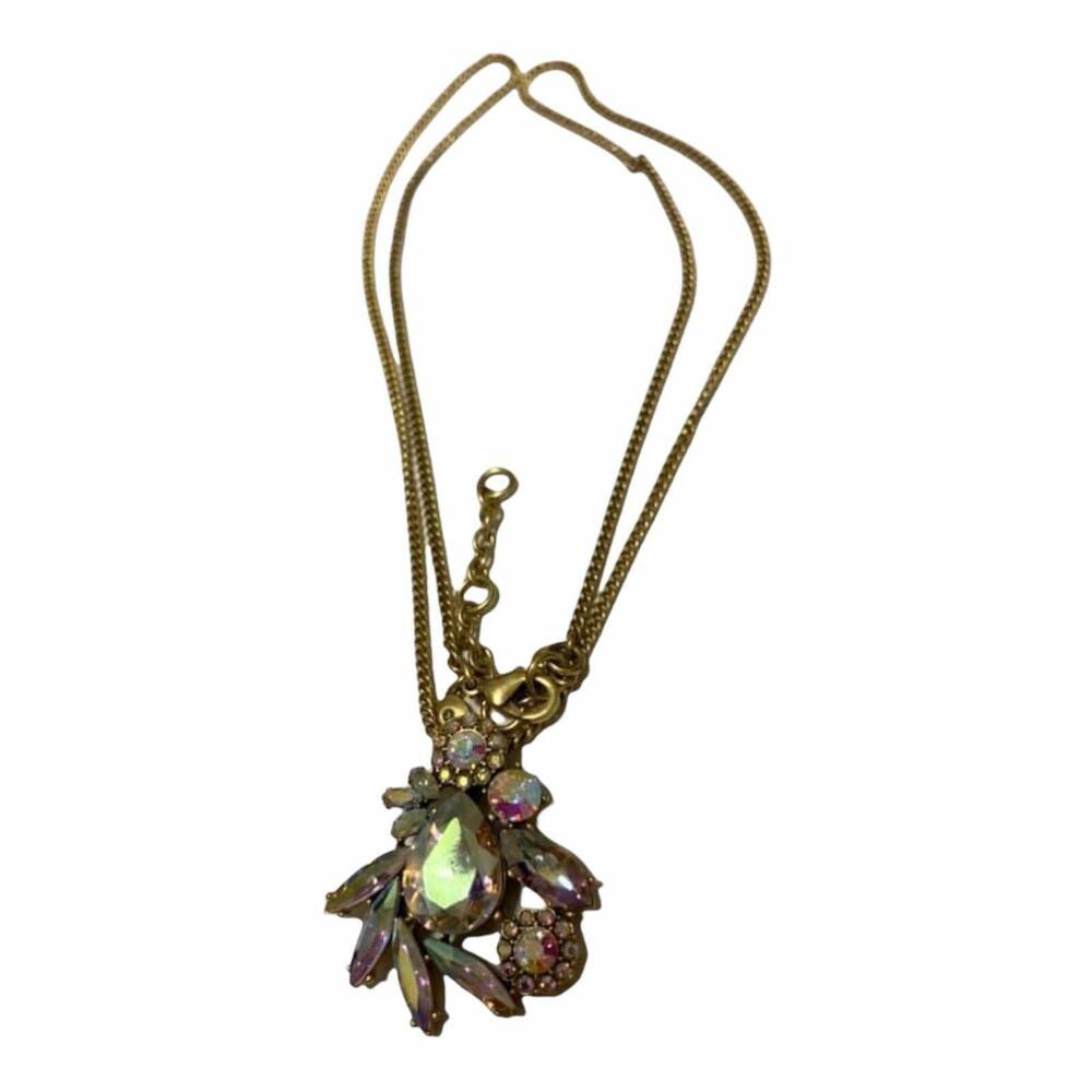 J.Crew‎ Gold Rhinestone Dangle Necklace